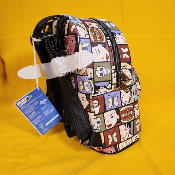 Loungefly Daria Grid Skull MTV Soft Tag 90s Cartoon Mini Backpack NEW - Picture 4 of 10
